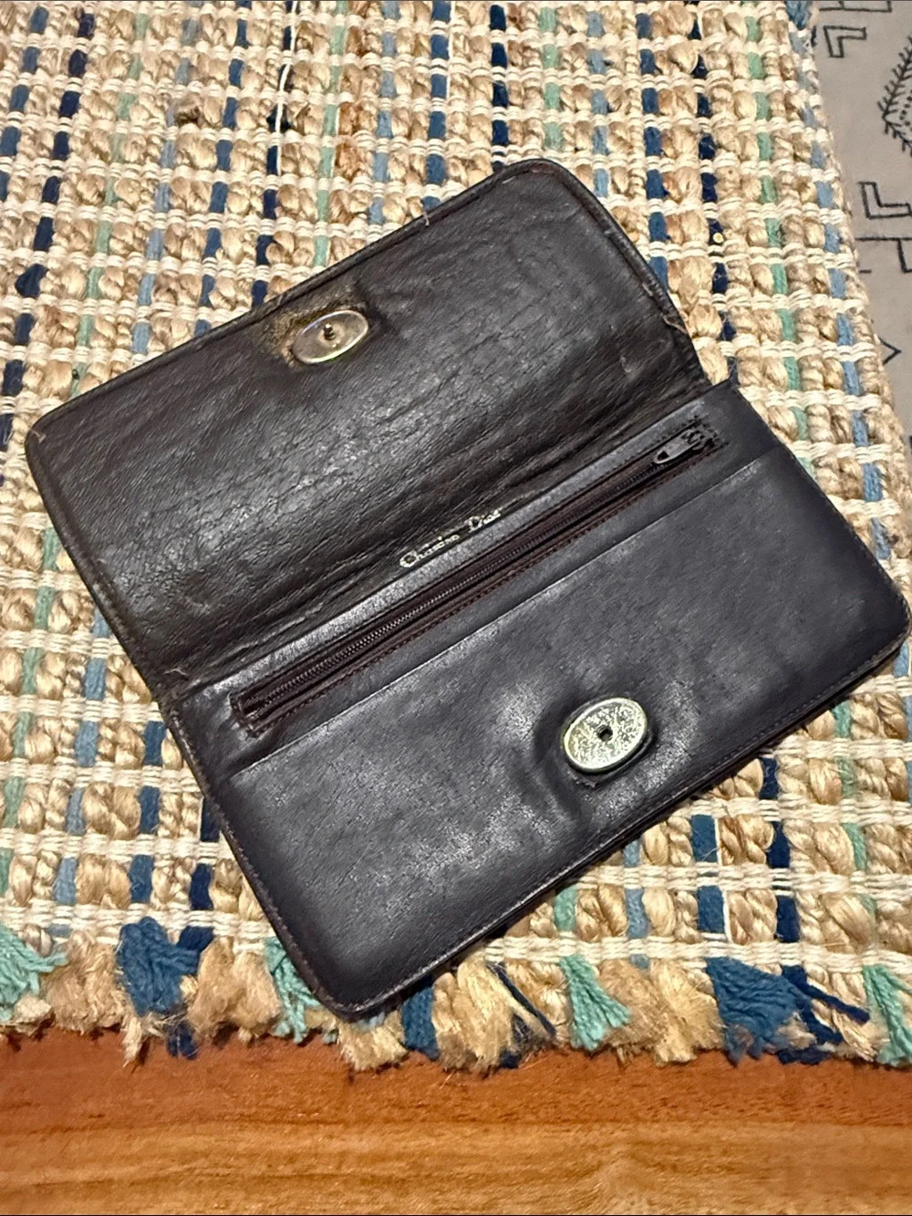 Brown Patterned Zip Card & Key Holder